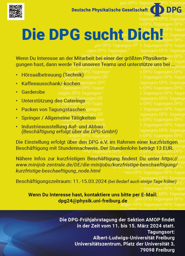 HiWis für Frühjahrstagung (10.-15. März) in Freiburg gesucht!